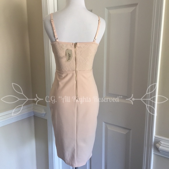 Nude Lace Panel Bustier Dress Size S - Picture 7 of 8